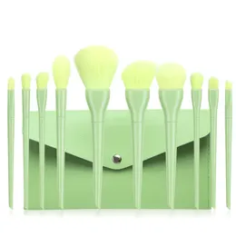 10pcs Doce Colors Makeup Brushes Set Professional Eyeshadow sobrancelha Foundation Pó Blush Blending Brushes ferramenta cosmética