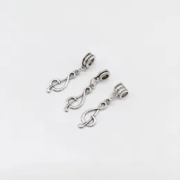 100pcs/lot Silver Plated musical Note Charms Big Hole Beads European Pendant Pandora charms For Bracelet Jewelry Making findings