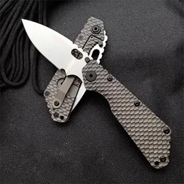 High End Tactical Folding Kniv D2 Drop Point Stone Wash Blade TC4 Titan Alloy Handtag EDC Pocket Knives EDC Gear Gift Knife