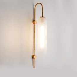 Living room background wall lamp Nordic modern golden wall lights simple modern creative personality bedroom bedside lamp