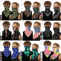 Öronhung Designer Masks Magic Scarf Amerikanska flaggan Motorcykel Cykel Halv Ansiktsmask Ghost Scarf Multi-Purpose Neck Ghost Half Face Mask