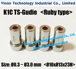 Guia K1C TS d = 0.3-3.0mm de aço inoxidável Caso + Rubi Insert (10dx13dx23L) edm Broca Guia para K1C pequeno buraco EDM, guia TS tubulação