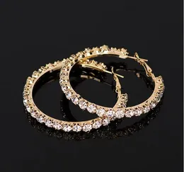 Kryształ Rhinestone Kolczyki Złoto Sliver Hoop Kolczyki Biżuteria Pierścień Ucha Dla Kobiet Prezent EPacket Bezpłatny statek