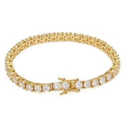 3MM 4MM 5MM 7 8 9 Silver Gold Rosegold 5A Cubic Zirconia Iced Braclets Bling Chain Hiphop Tennis Anklet Bracelet252I244o