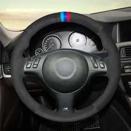 Black Suede Car Steering Wheel Cover for BMW M Sport 3 Series E46 330i 330Ci 5 Series E39 540i 525i 530i M3 M5 2000-2006 Parts