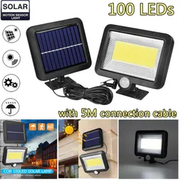 .100led COB Solar Powered Light Street Spotlight Solarlampa Utomhus Trädgård Säkerhet Nattvägg Split Light Solar Lighting 2st