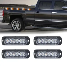 도매 화이트 6 LED 울트라 얇은 자동차 측면 마커 조명 트럭 스트로브 플래시 램프 LED 깜박이 비상 경고등