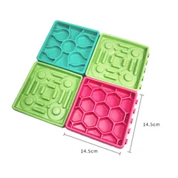 4st Silicone Pet Lickimat For Cats Dogs går ner i vikt långsamt äta matare hundskål tpr slick matta matning mat skålar hund leveranser y200216t