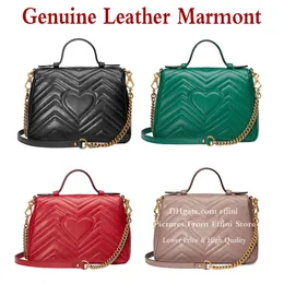 Marmont에 토트 백 핸드백 패션 체인 숄더 크로스 바디 가방 지갑 여성의 진짜 가죽 LOVE 하트 높은 품질 휴대용 핸드 가방