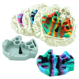 Silicone Ashtray skull Tap Tray with Compartments for Holding Coils, Lighters, Pens, Papers heat resistant Halloween theme