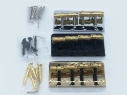 Four 4 Strings Electric Bass Bridge With Brass Saddles For Precision Jazz Bass Chrome Silver Black Gold