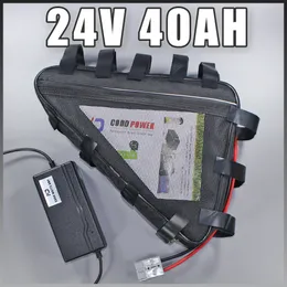 24V Ebike Litowo-jonowe akumulator 24 V 40AH Trójkąt Rower elektryczny Bezpłatne podatki UE USA