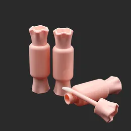 10ml Tomma Candy Lip Gloss Tubes Containrar Mini Refillerbara läppbalsamflaskor med lipbrush lock för prover reseavackage