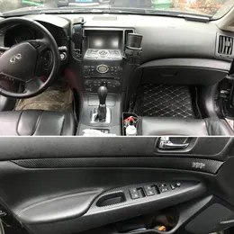 Para infiniti g25 g35 g37 2010-2016 interior painel de controle central maçaneta da porta 5 dcarbon fibra adesivos decalques estilo do carro accessori333k