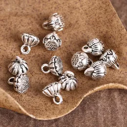 EPACKET DHL NEJ FADING OCH INTE ROUSING TIBETAN SILVER LOTUS BLOMMAPENT DFMXD024 Smycken Charms Pendants