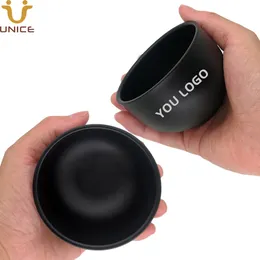 MOQ 100 PCS Premium Black Stainless Steel Shaver Soap Bowl Shaving Brush Mug Unbreakable Shave Cup for Gentleman