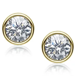 Sterling Silver S925 1 CT / Par Moissanite Diamond Earring Wedding Engagementörhängen Brilliant Cut D / VVS1 Hip Hop Women Gift