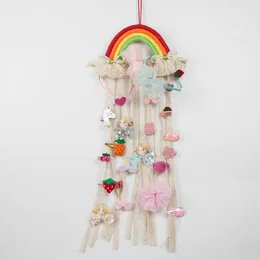 INS NORDIC 15 Estilos tecidos parede arco-íris Decoração pendurada Decoração de gancho de cabelo infantil Rack de acabamento de cinto de armazenamento de armazenamento M2530