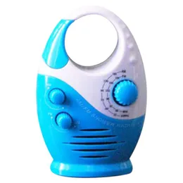 Shower Radio AM FM Portable Mini Top Handle Hanging Button Waterproof Music Bathroom Insert Card Battery Powered Speaker