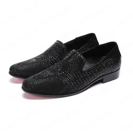 Business-Herren-Schuhe aus echtem Leder, britischer Stil, Schlangenhaut-Kleiderschuhe, spitze Zehe, Slip-on-Abschlussball-Männerschuhe