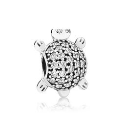 NEW 100% 925 Sterling Silver 1:1 Authentic 791538CZ Turtle silver charm with cubic zirconia Bracelet Original Women Jewelry