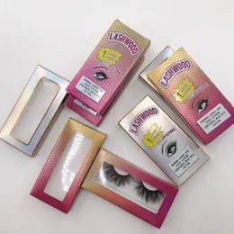 Wholesale custom private label lashwood package new stylw glitter mink lashes extension fale eyelashes box