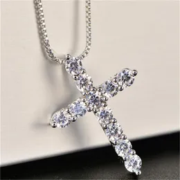 xury Cubic Zircon Pendant Necklace 925 Sterling Silver Christian Jesus Jewelry For Women Gift a0365145372