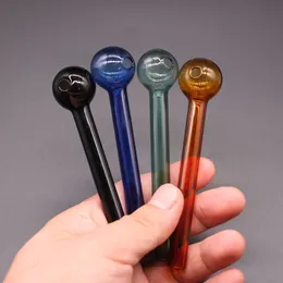 Kolorowe Pyrex Glass Oil Burner Rurki 10 cm 12 cm rurka ręczna do paznokci zioła Tobcco