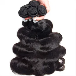 Fasci di capelli umani vergini brasiliani economici all'ingrosso 9A Body Wave 100% capelli umani di Remy di buona qualità capelli vergini allineati cuticola colore naturale