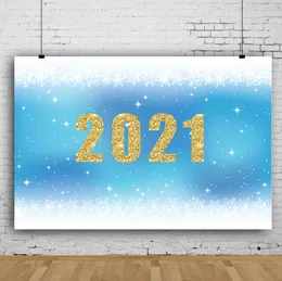 Blauer Hintergrund für die Abschlusssaison 2021, weiße romantische Schneeflocken, Dekoration, Hintergrund für Studenten, Absolventen, Party-Shooting-Hintergründe für Abschlussball, Foto-Requisite