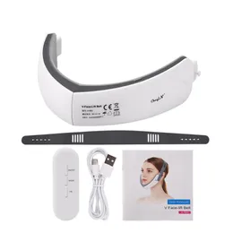 Nuovo EMS V Face Machine Strumento viso sottile LED blu rosso Terapia fotonica Dispositivo di sollevamento facciale Chin V-Line Up Lift Belt Massager