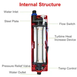 Freeshipping 220V 3000W Elektrikli Tankless Anında Sıcak Su Isıtıcı + Kafa + Hortum Seti Banyo Mutfak Kullanımı Anında Sıcak Su Isıtıcı Sistemi Duş