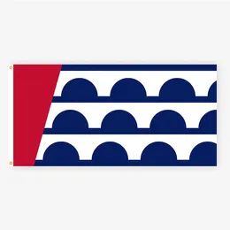 USA Iowa Des Moines City Flag ,100% Polyester Fabric Double Sided Printing 80% Bleed, one layer, Hanging