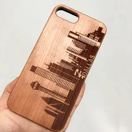 Custom Creative Cherry Wood Phone Cover dla iPhone 12 11 Pro Max XR XS wstrząsy bambusowe drewniane obudowy wysokiej jakości szybka wysyłka