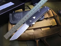 1 st Ny fjäril 601 Flipper Folding Kniv D2 Stone Wash TANTO BLAD CNC Svart G10 + Rostfritt stålplåt Hantera EDC-verktyg