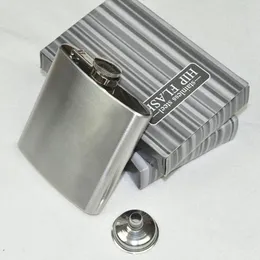 100 pieces/batch men's portable hip flask 6OZ flask stainless steel hip flask free shipping