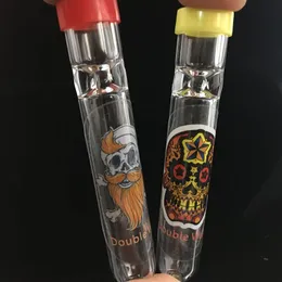 Mini Think Pyrex Glas One Hitter Zigarettenspitze Glas Steamroller Pfeife für Tabak-Trockenkräuter-Handpfeifen