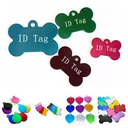 3 stile Dog Tag Metallo Blank Pet Dog ID Card Tag Lega di alluminio pet Tag Nessuna catena Colori misti Forniture per cani T2I51472