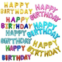 Hurtownie 16 Cal Listów Balony Listy Zestaw Happy Birthday Aluminium Folia Balony Urodziny Dekoracje SN4732