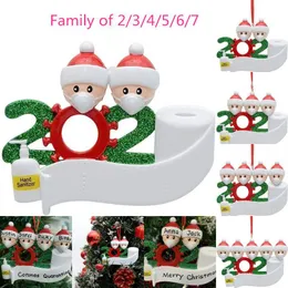 Quarantena Decorazione natalizia Compleanni Festa Regalo Giorno Prodotto Personalizzato Famiglia di 4 Ornamento Pandemia Distanziamento sociale DHL