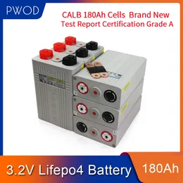 fosfato de ferro PWOD 4PCS Grau A CALB 3.2V 180Ah 12V Lifepo4 Lithium Original Relatório Teste de Certificação para a energia solar UE US TAX FREE