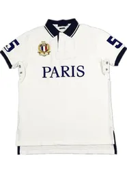 Polos stad kortärmad passar Paris högkvalitativ 100% bomull Franska mäns broderi teknik mode casual t-shirt