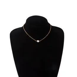 20 sztuk / partia Pearl Charms Choker Naszyjnik Kobiety Złoty Silver Chain Bohemian Chocker Naszyjnik Biżuteria