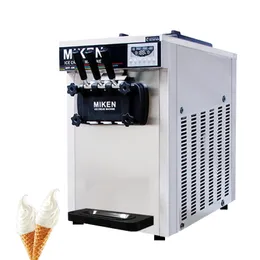 コマーシャルソフトサーブアイスクリーム製造マシンコールドドリンクショップ用の3つのフレーバーレストランデスクトップヨーグルトアイスクリーム自動販売機220V 110V