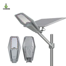 Solar Street Lights 100W 200W 300W 400W LED Outdoor Lighting Series SMD2835 Aluminium IP65 Vattentät med fjärrkontroll och pole