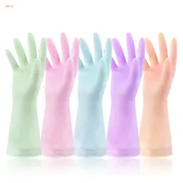 Kitchen Dish Washing Gloves Household Rubber Dishes Washing Glove Waterproof Wash Clothes Cleaning Kitchens Clean Tool BH4086 TYJ