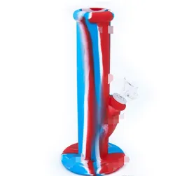 Accessori per fumatori bong dritto in silicone a colori ricchi 10 '' Bong infrangibili portatili Shisha Narghilè Tubi d'acqua Bong