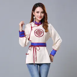 Asia Women New Tang suit stand collar long sleeve silk top Fashion ethnic jacket Elegant oriental Clothing