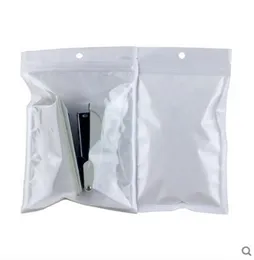 High Quality Clear + white pearl Plastic Poly OPP Zipper Bags Zip lock Retail Packages Jewelry charger cable Phone case PVC Packing Bags