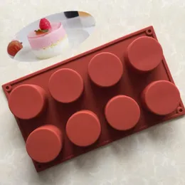 8 holles Cake Pastry Baking Round Jelly Gummy Soap Muffin Mousse Silicone Mold Cake Tools LX3281